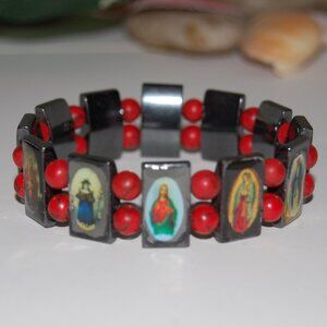 Saints Bracelet,Magnetic Bracelet,Catholic Christian Bracelet,Jesus,Mary,Angels